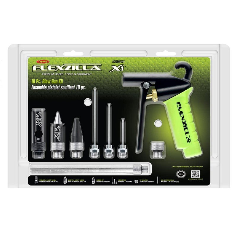 Flexzilla مجموعة مسدس النفخ Flexzilla X1، 10 قطع، زيلاغرين - AG1500FZKIT - Image 2